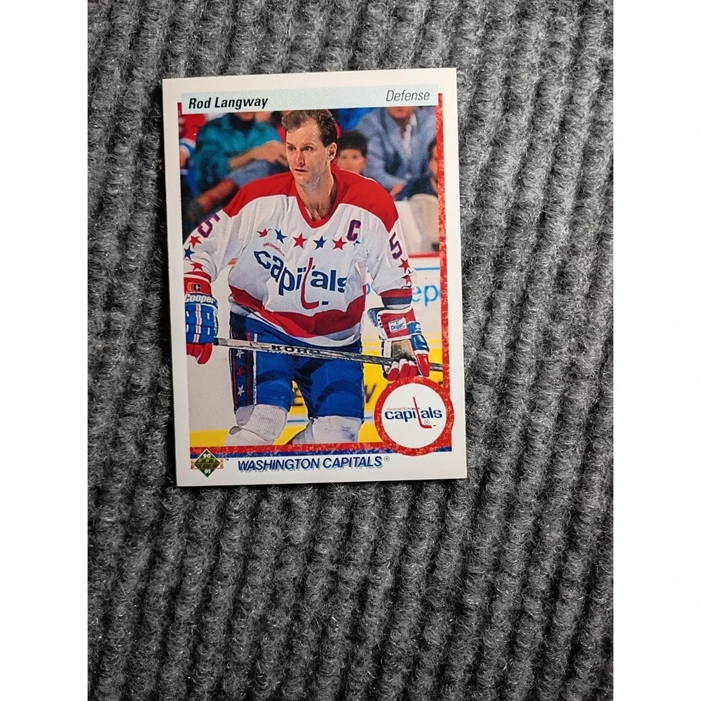 Vintage 1990-1991 Upper Deck Washington Capitals Rod Langway Hockey Card #57